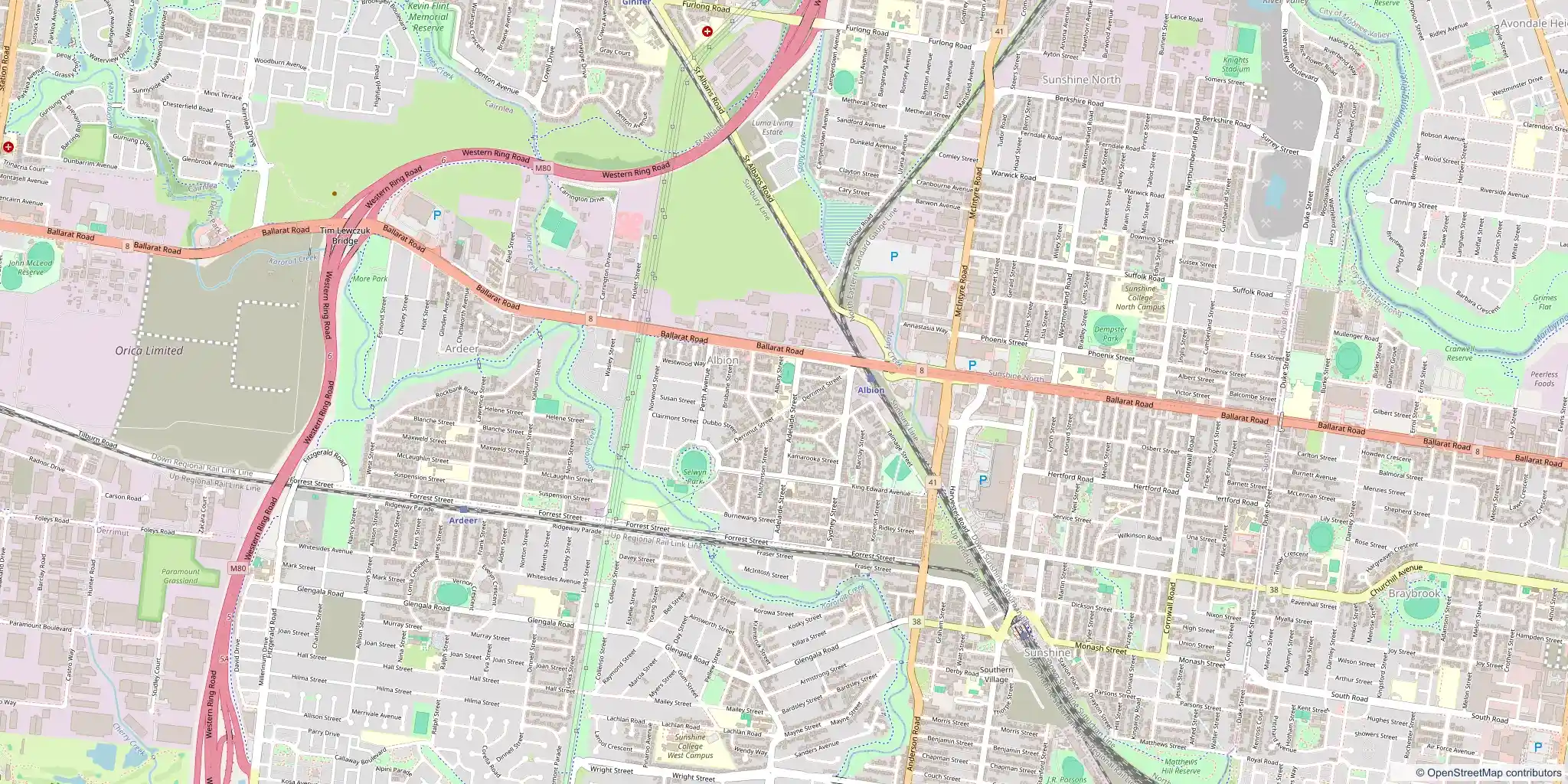 Street map of Albion, Melbourne