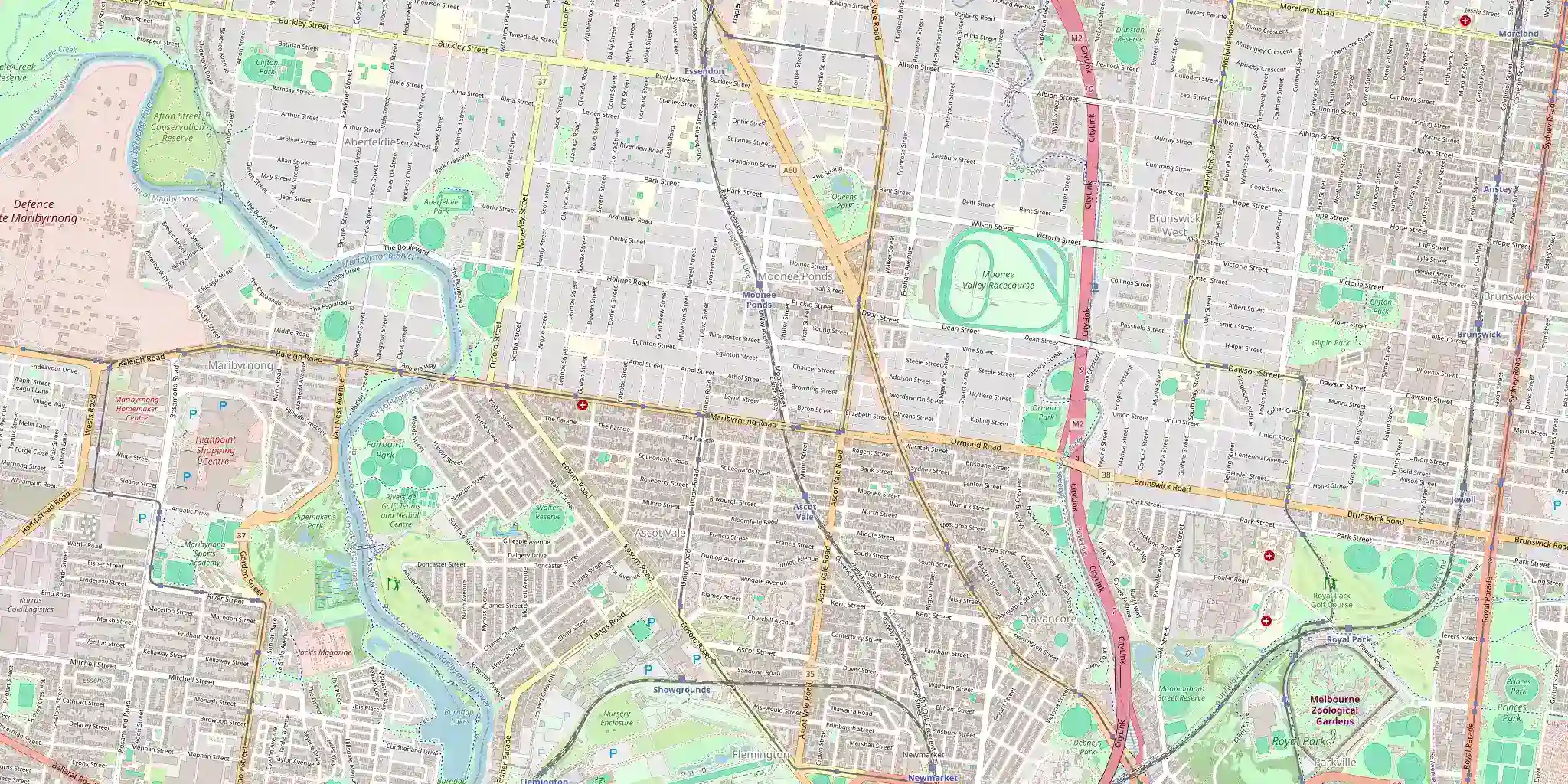 Street map of Ascot Vale, serviced by Modernize Solutions