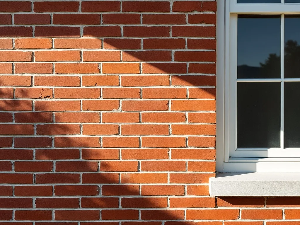Close-up of red brick exterior wall texture on a Melbourne home.