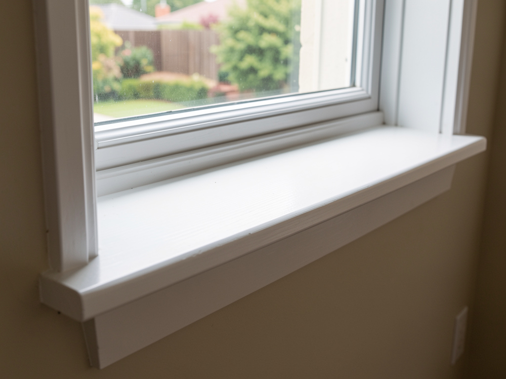 Precisely painted white window sill and trim detail by Melbourne painters Modernize Solutions