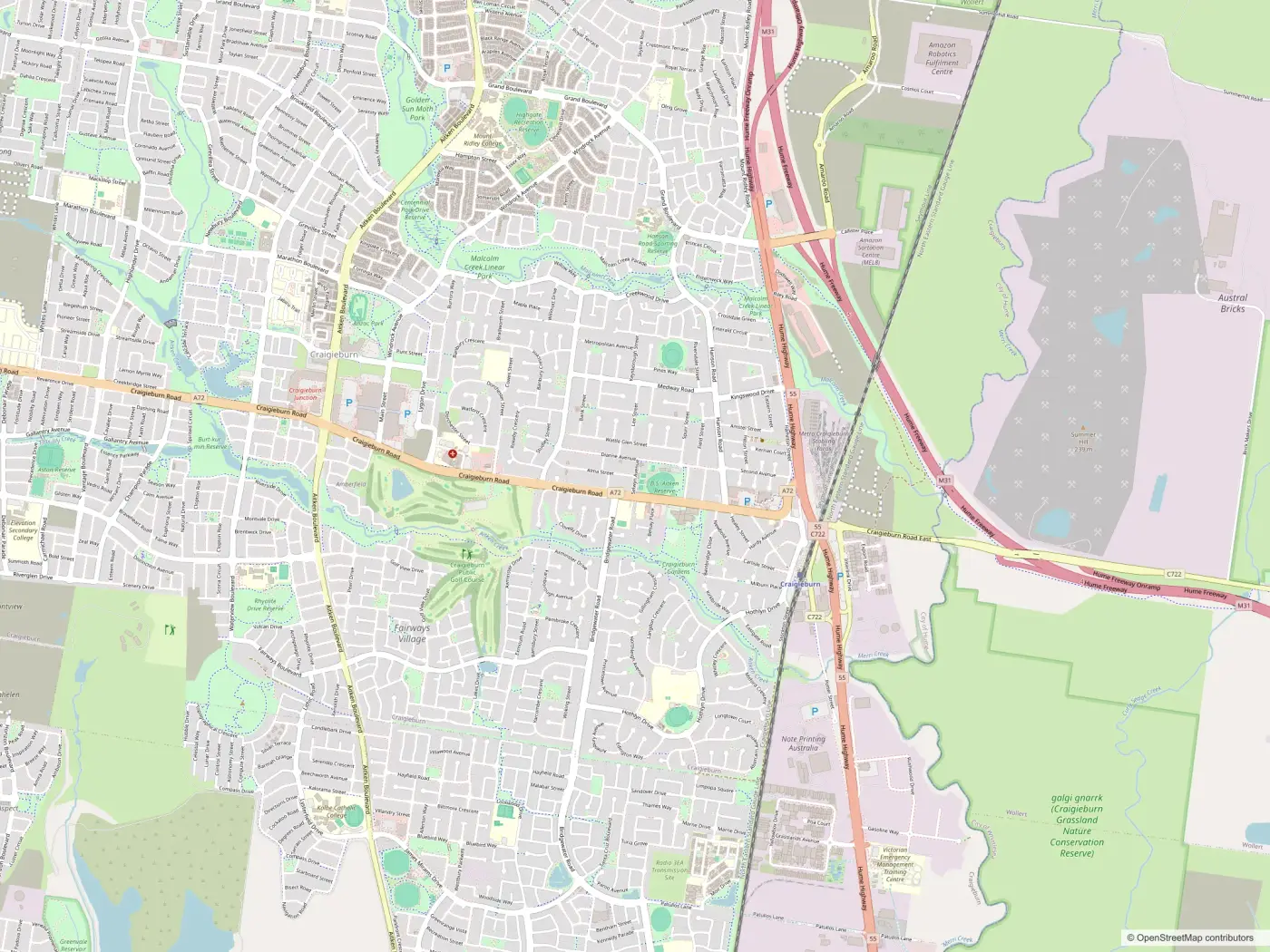 Street map of Craigieburn, serviced by Modernize Solutions
