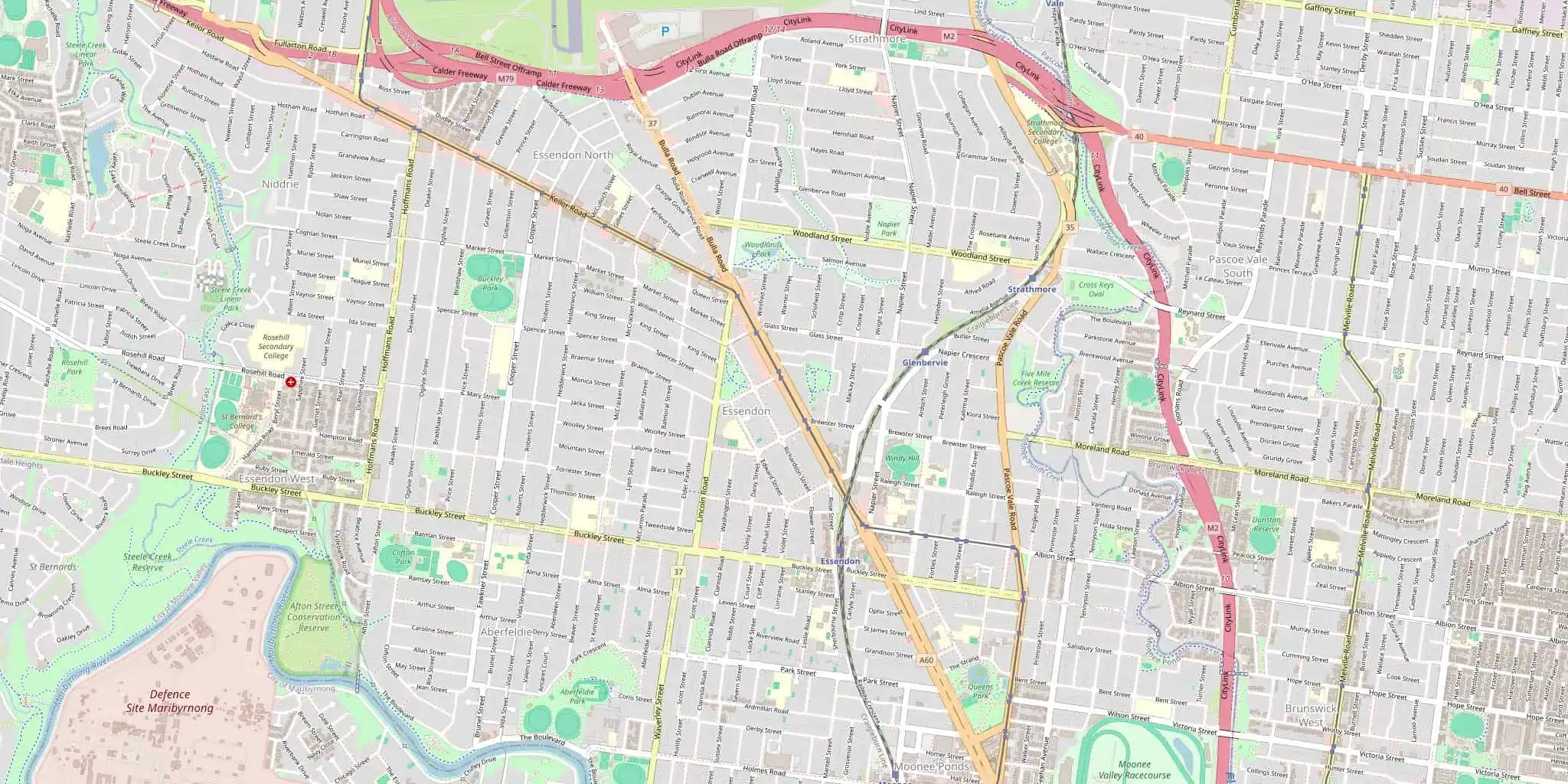 Street map of Essendon, serviced by Modernize Solutions