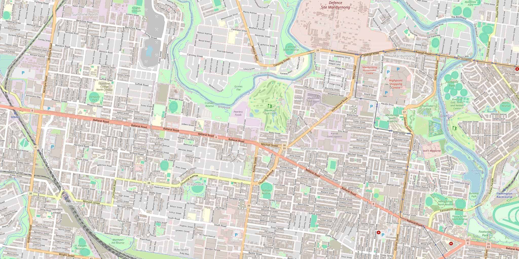 Street map of Maidstone, serviced by Modernize Solutions