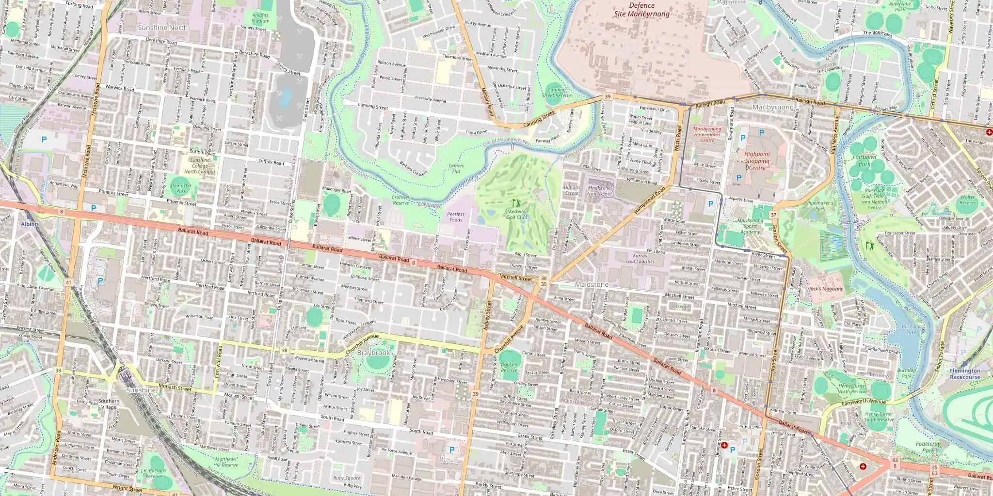Street map of Maidstone, serviced by Modernize Solutions