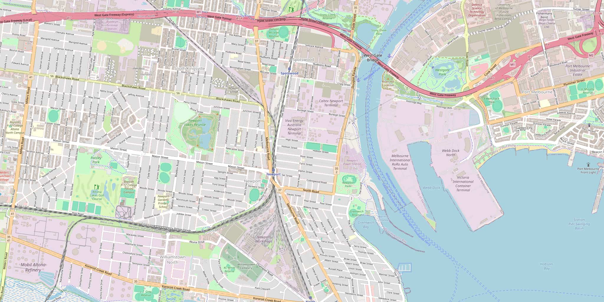 Street map of Newport, serviced by Modernize Solutions