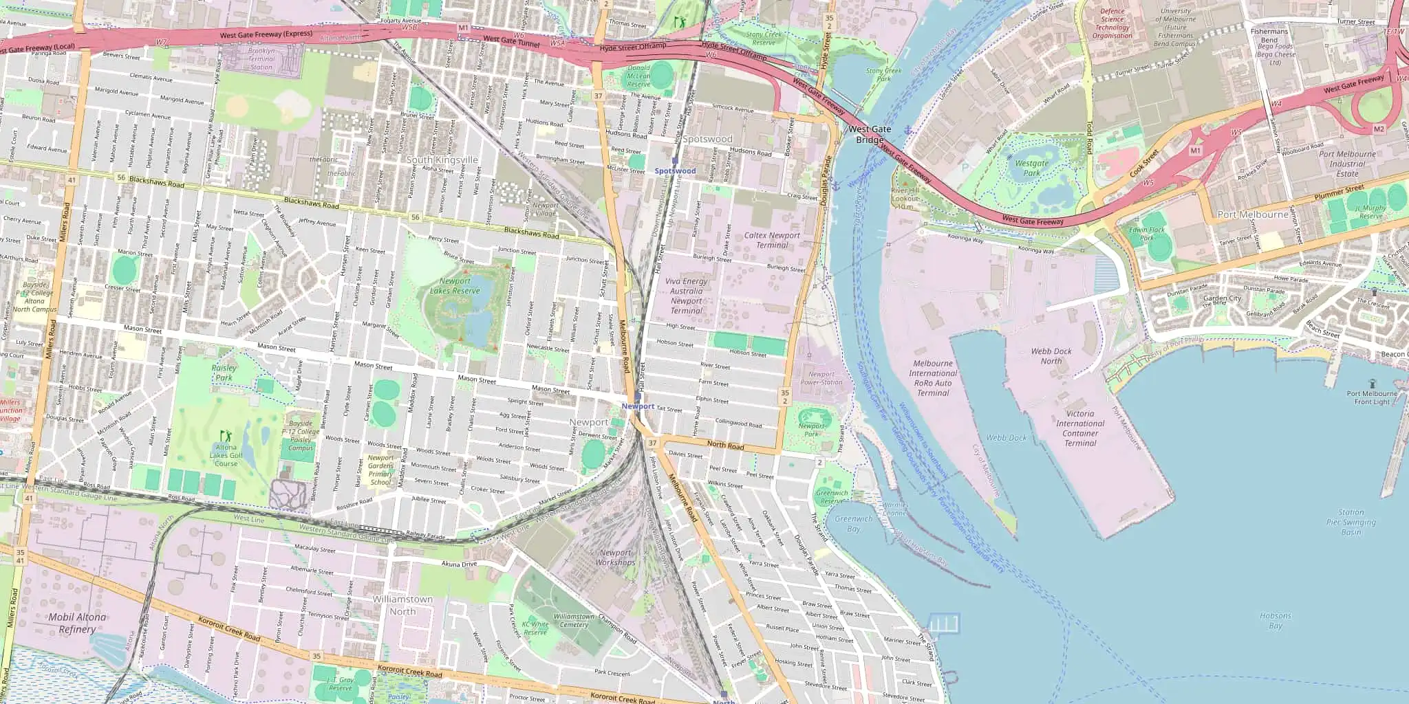 Street map of Newport, serviced by Modernize Solutions