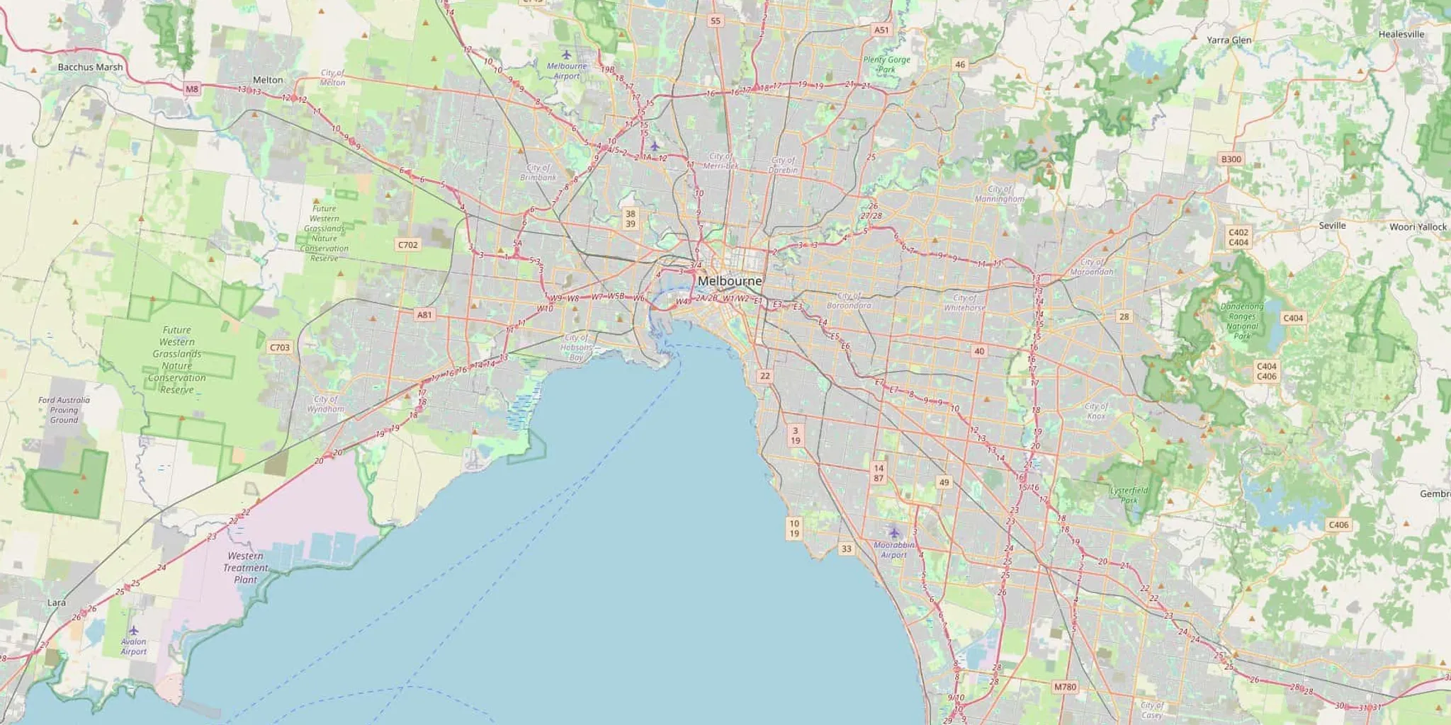 Street map of Melbourne, where Modernize Solutions provides painting services