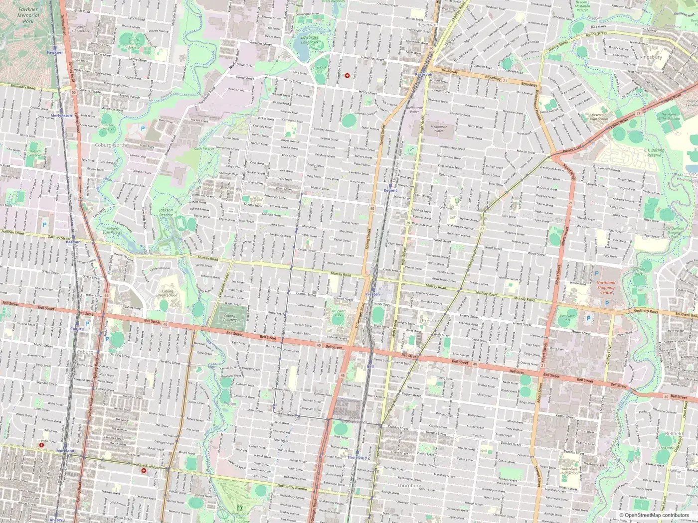 Street map of Preston, serviced by Modernize Solutions