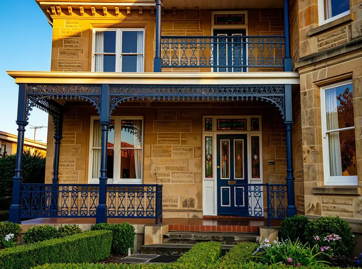 Heritage verandah detail repainted in Essendon