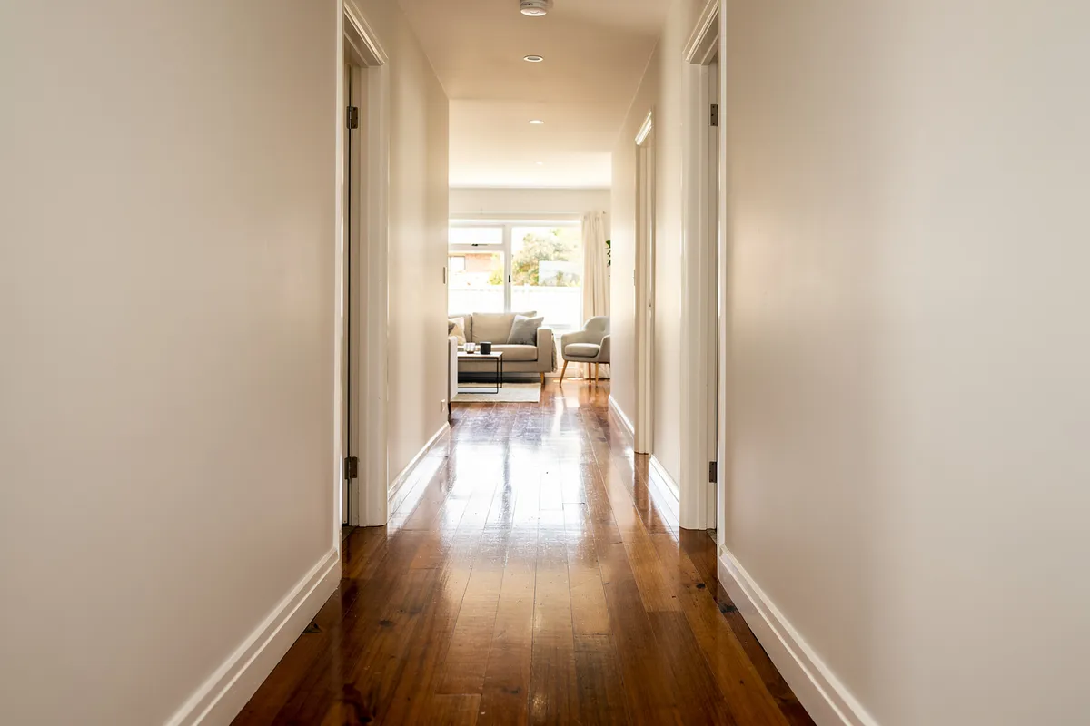 Freshly painted hallway walls in a Melbourne home