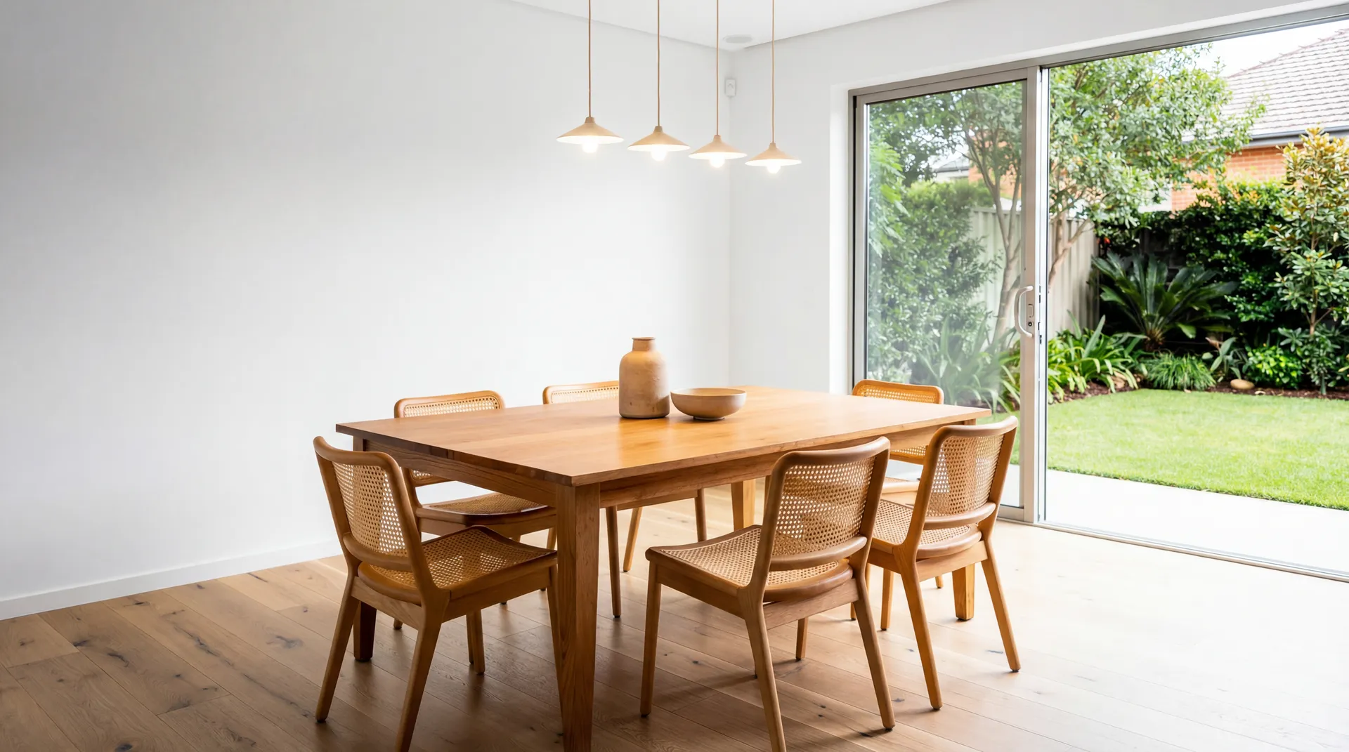 Freshly painted open-plan dining room in a Melbourne home
