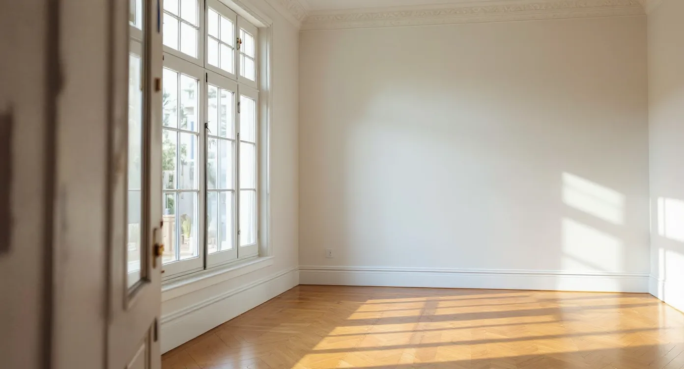 Freshly painted bright interior with crisp white walls in a Melbourne home