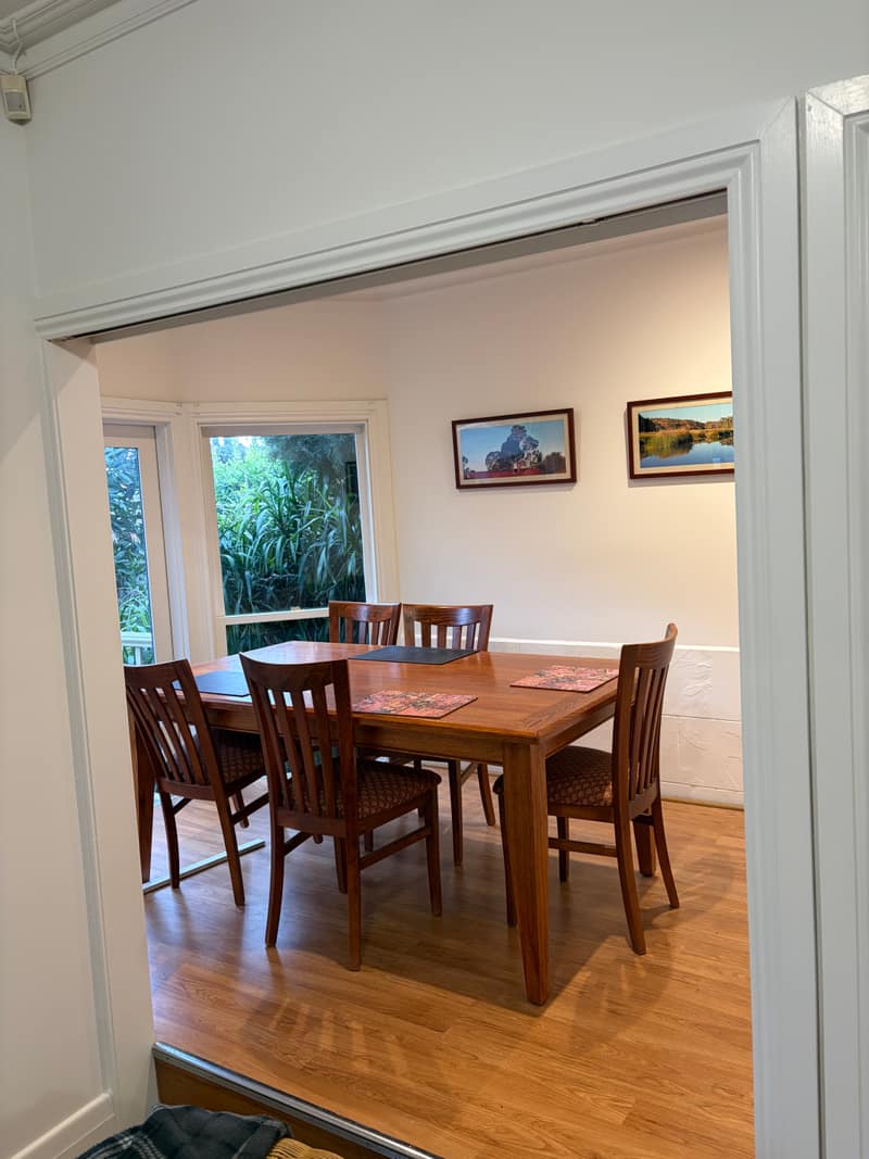 Dining room repainted in warm white by Melbourne house painters