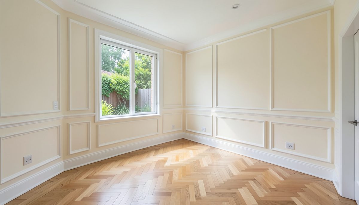 Professionally painted bedroom in South Melbourne with clean walls and crisp white trim
