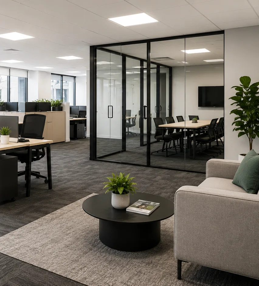 Freshly painted office interior by commercial painters in Melbourne
