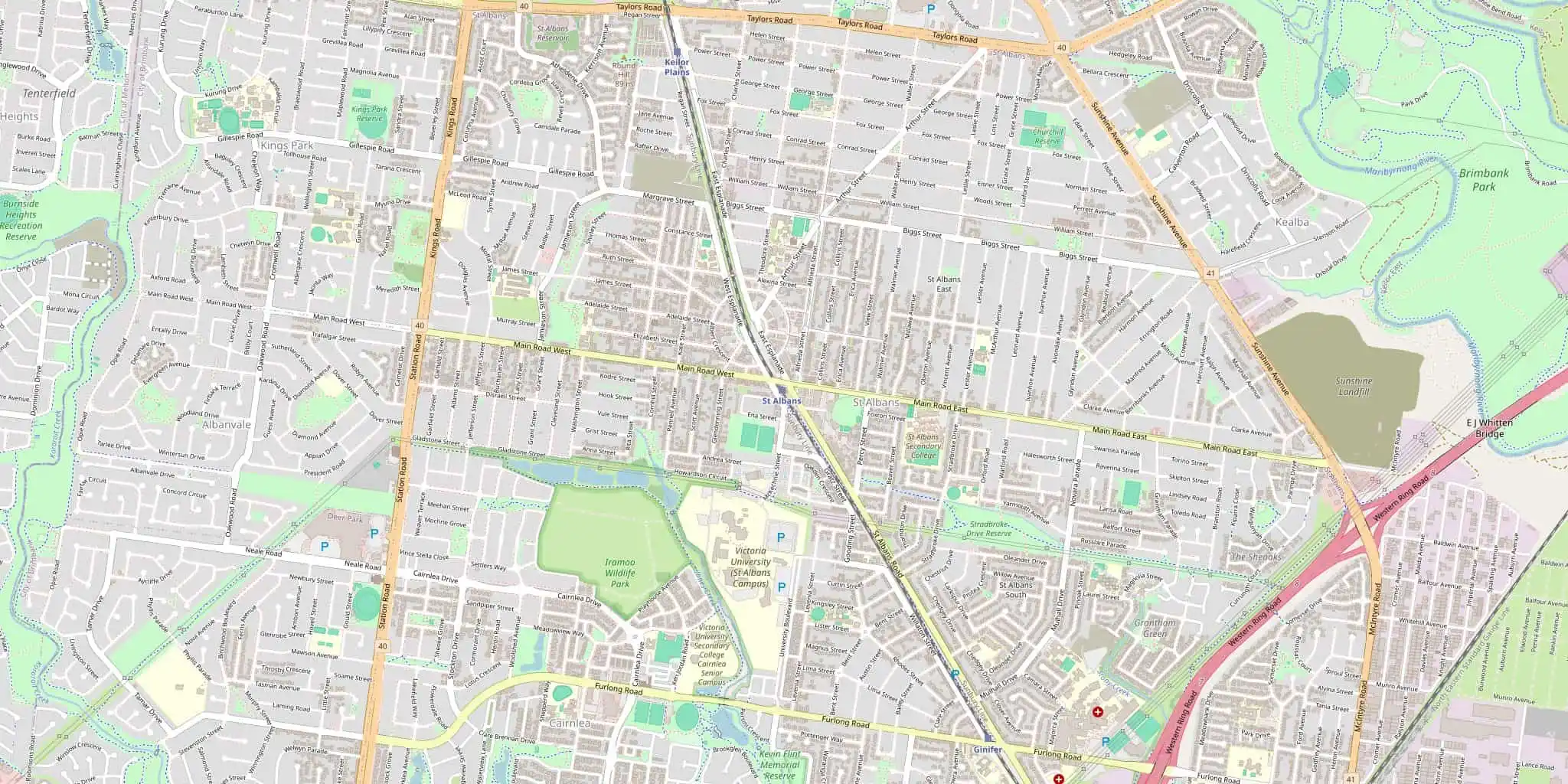 Street map of St Albans, serviced by Modernize Solutions