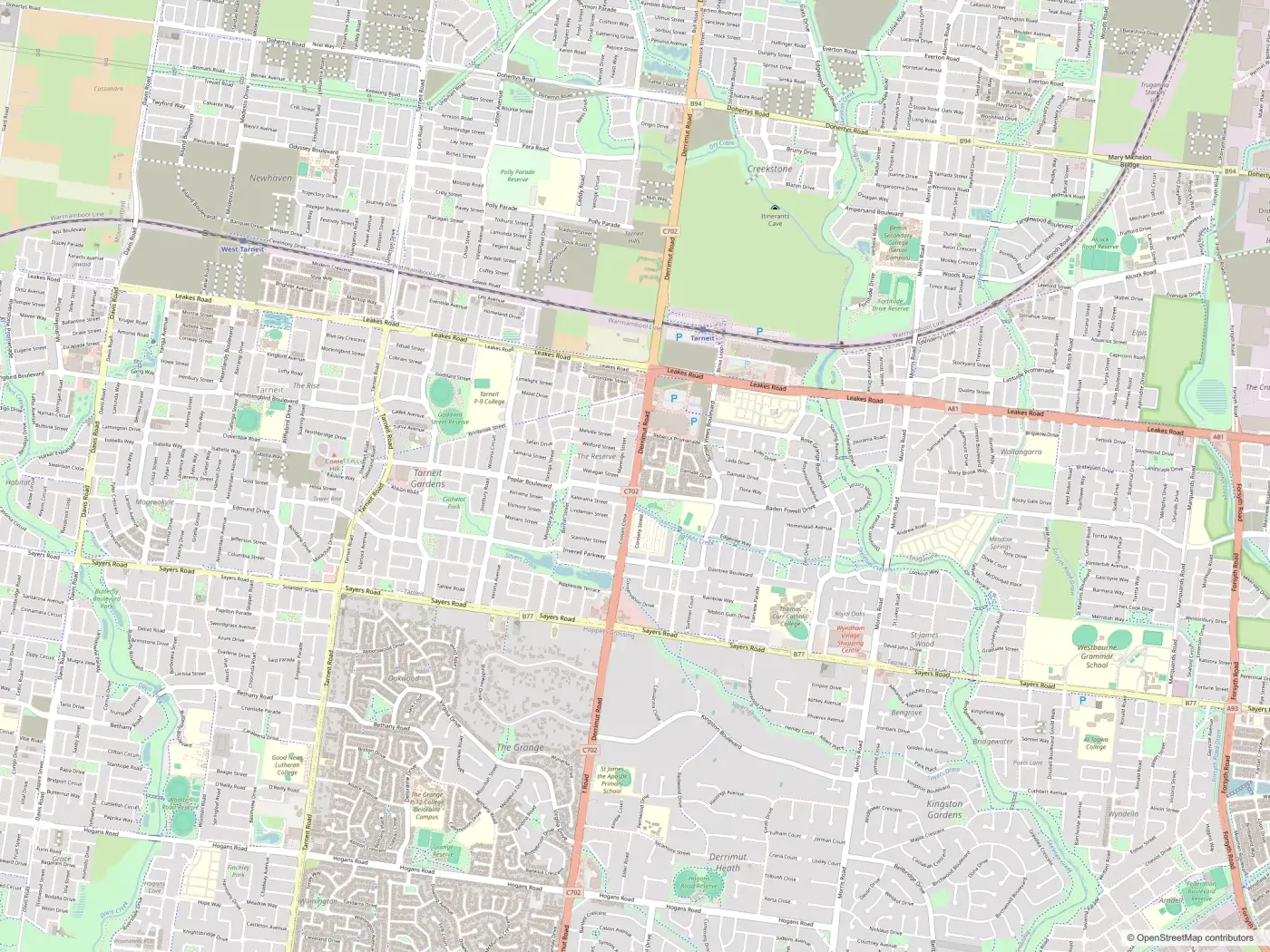 Street map of Tarneit, serviced by Modernize Solutions